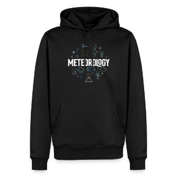 Météorologie Prévisions météorologiques Profession Météorologue - Sweat à capuche Premium bio Homme - noir - Devant - Nico (187cm)