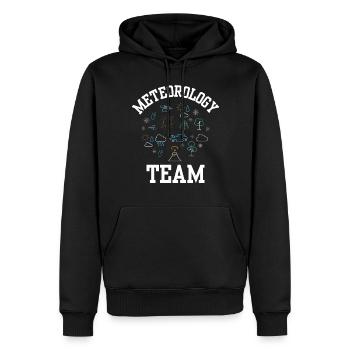 Équipe Météorologie Prévisions météorologiques Météorologue - Sweat à capuche Premium bio Homme - noir - Devant - Nico (187cm)