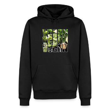 Végétalien - Sweat à capuche Premium bio Homme - noir - Devant - Nico (187cm)