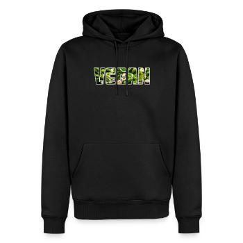 Végétalien - Sweat à capuche Premium bio Homme - noir - Devant - Nico (187cm)
