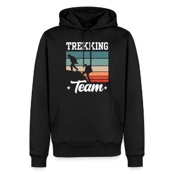 Trekking Team Wanderer Hike Randonnée - Sweat à capuche Premium bio Homme - noir - Devant - Nico (187cm)