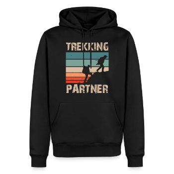 Trekking Partenaire Randonneurs Randonneurs Randonnée - Sweat à capuche Premium bio Homme - noir - Devant - Nico (187cm)