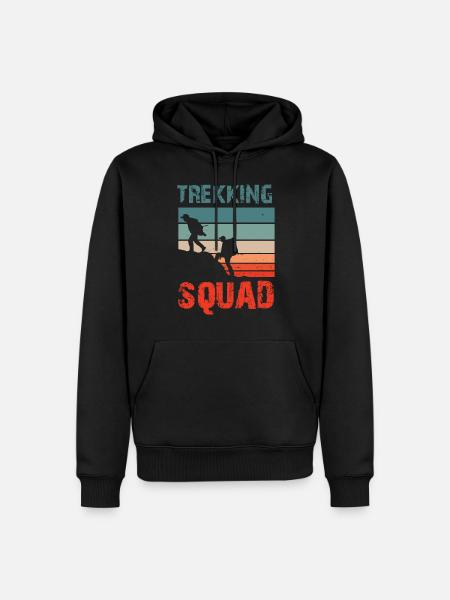 Trekking Team Wanderer Wanderung Wandern - Männer Premium Bio Hoodie - Schwarz