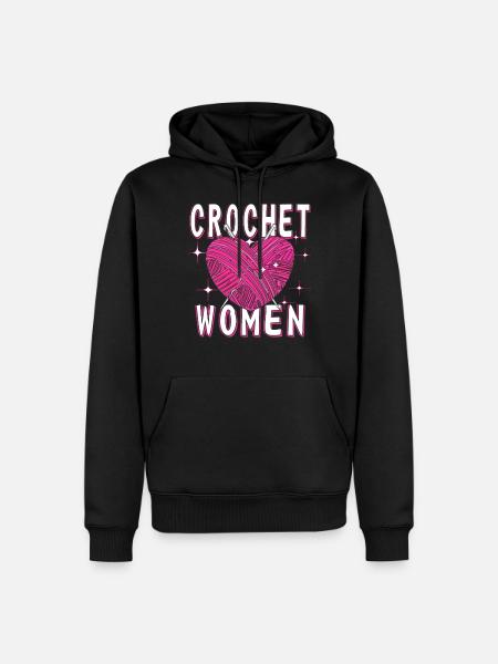CROCHET WOMAN - Männer Premium Bio Hoodie - Schwarz