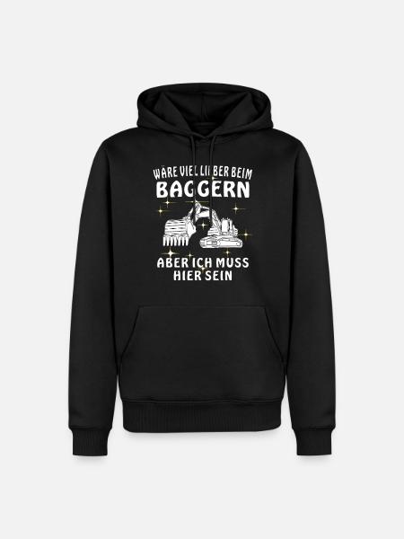 BAGGERN - Männer Premium Bio Hoodie - Schwarz