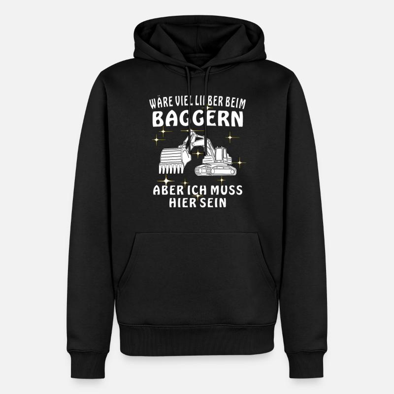 BAGGERN - Männer Premium Bio Hoodie - Schwarz