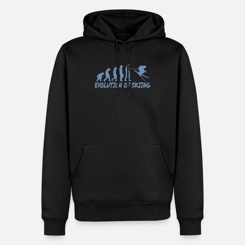 Evolution du skieur skieur - Sweat à capuche Premium bio Homme - noir