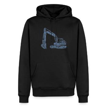 Bagger Baggerfahrer aus Worten Baggerfahrer - Männer Premium Bio Hoodie - Schwarz - Vorne - Nico (187cm)