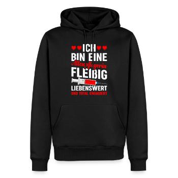 Eine Altenpflegerin Fleißig Liebenswert Und Total - Männer Premium Bio Hoodie - Schwarz - Vorne - Nico (187cm)