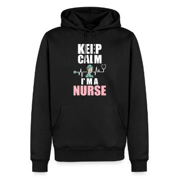 Keep Calm I' M A Nurse Heartbeat Doctor Health - Männer Premium Bio Hoodie - Schwarz - Vorne - Nico (187cm)