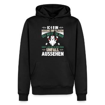 Krankenpfleger Sei Nett Zu Mir Unfall Aussehen - Männer Premium Bio Hoodie - Schwarz - Vorne - Nico (187cm)