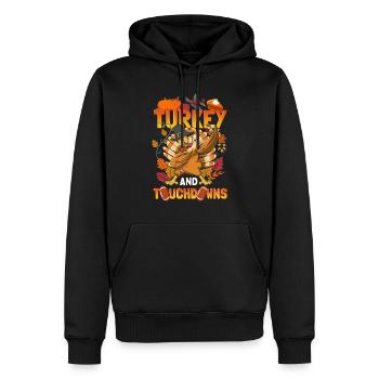 Thanksgiving et football - Dabbing Turkey - Sweat à capuche Premium bio Homme - noir - Devant - Nico (187cm)