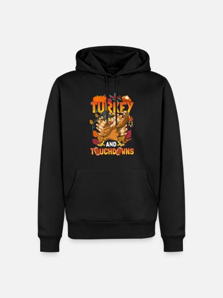 Thanksgiving und Football - Dabbing Truthahn - Männer Premium Bio Hoodie - Schwarz