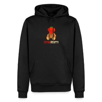 Erdbeer-erdbeerpflück-beeren-frucht-bär - Männer Premium Bio Hoodie - Schwarz - Vorne - Nico (187cm)
