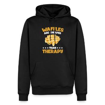 Waffeln Sind Billiger Als Waffeln Für - Männer Premium Bio Hoodie - Schwarz - Vorne - Nico (187cm)