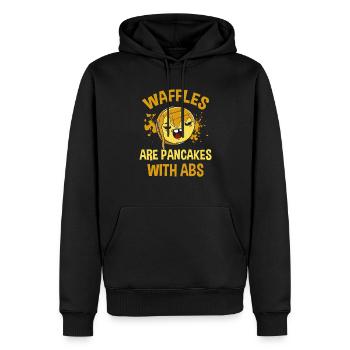 Les gaufres sont des crêpes avec Abs Food Lover Waffle - Sweat à capuche Premium bio Homme - noir - Devant - Nico (187cm)