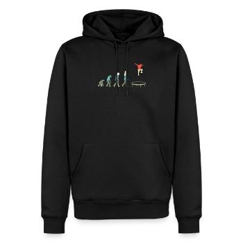 Trampolin Evolution Trampoliner Trampolinist - Männer Premium Bio Hoodie - Schwarz - Vorne - Nico (187cm)