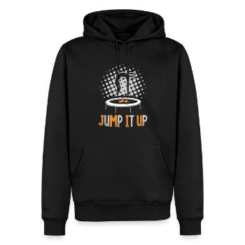 Jump It Up Trampolin Trampolinist Trampolin - Männer Premium Bio Hoodie - Schwarz - Vorne - Nico (187cm)
