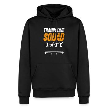 Trampolin Squad Bounce Trampoliner Trampolinist - Männer Premium Bio Hoodie - Schwarz - Vorne - Nico (187cm)