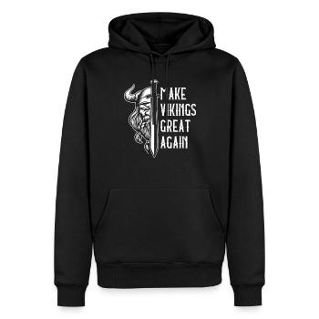 Faites des Vikings un grand Valhalla à nouveau - Sweat à capuche Premium bio Homme - noir - Devant - Nico (187cm)