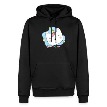 Licorne Licorne - Sweat à capuche Premium bio Homme - noir - Devant - Nico (187cm)
