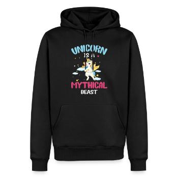 Unicorn mythical creature - Men’s Premium Organic Hoodie - black - Front - Nico (187cm)