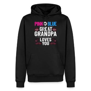 arrière-grand-père grand-père arrière-grands-parents grand-père - Sweat à capuche Premium bio Homme - noir - Devant - Nico (187cm)