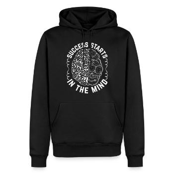 Success Starts In The Mind - Success Mindset Motiv - Men’s Premium Organic Hoodie - black - Front - Nico (187cm)