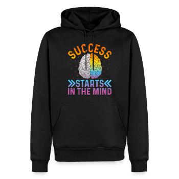 Success Starts In The Mind - Motivational Success - Männer Premium Bio Hoodie - Schwarz - Vorne - Nico (187cm)