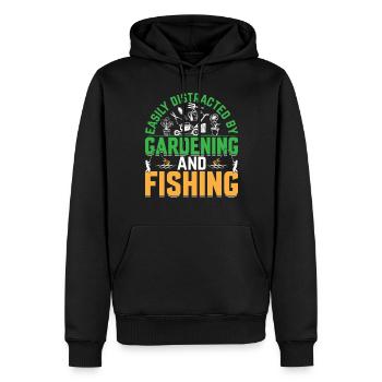 Gardening - Easily Distracted By Gardening And Fis - Männer Premium Bio Hoodie - Schwarz - Vorne - Nico (187cm)
