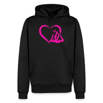 Escalade Randonnée en montagne - Mountain Heart - Sweat à capuche Premium bio Homme - noir - Devant - Nico (187cm)