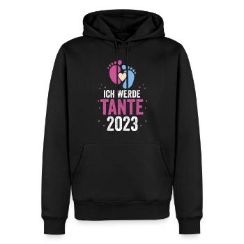 Tante 2023 Schwangerschaft Schwanger Werdende Tant - Männer Premium Bio Hoodie - Schwarz - Vorne - Nico (187cm)
