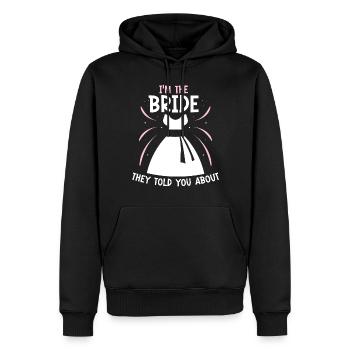 Je suis la mariée dont ils vous ont parlé - Sweat à capuche Premium bio Homme - noir - Devant - Nico (187cm)