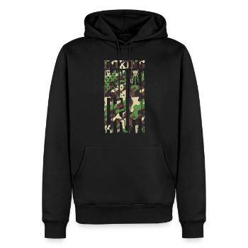 Camouflage Boxe Amérique Flag Arts Martiaux Boxe - Sweat à capuche Premium bio Homme - noir - Devant - Nico (187cm)