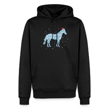 Propriétaire de chevaux Motif de Noël Chapeau de Père Noël - Sweat à capuche Premium bio Homme - noir - Devant - Nico (187cm)