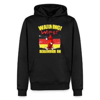 Funny German sausage sausage humor for a - Men’s Premium Organic Hoodie - black - Front - Nico (187cm)