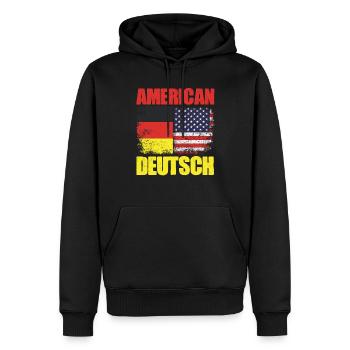 Patriotische amerikanische deutsche USA-Flagge für - Männer Premium Bio Hoodie - Schwarz - Vorne - Nico (187cm)