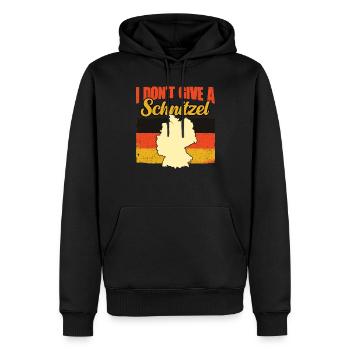 I Don't Give A Schnitzel Lustig Deutsch Deutsch - Männer Premium Bio Hoodie - Schwarz - Vorne - Nico (187cm)