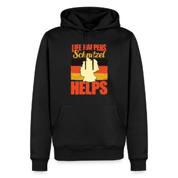 Drôle Allemagne Schnitzel Humour pour allemand - Sweat à capuche Premium bio Homme - noir - Devant - Nico (187cm)