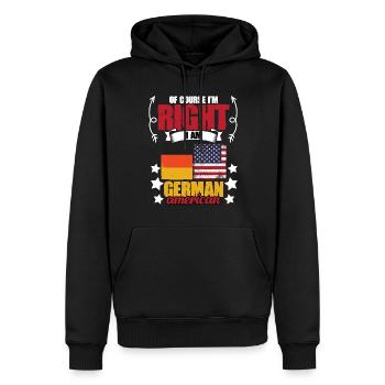 Natürlich habe ich recht Funny Deutschland Deutsch - Männer Premium Bio Hoodie - Schwarz - Vorne - Nico (187cm)