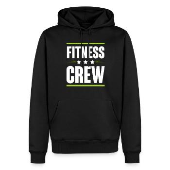 Fitness Crew - Männer Premium Bio Hoodie - Schwarz - Vorne - Nico (187cm)
