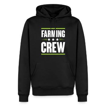 Farming Crew - Männer Premium Bio Hoodie - Schwarz - Vorne - Nico (187cm)