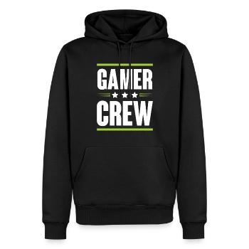 Équipage de joueurs - Sweat à capuche Premium bio Homme - noir - Devant - Nico (187cm)