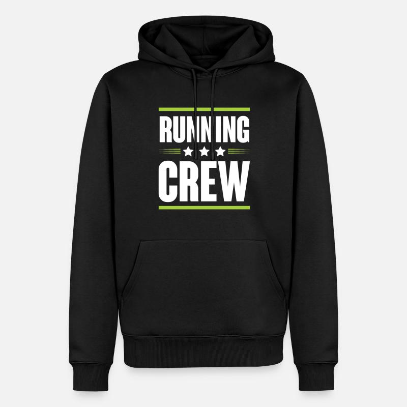 Running Crew - Männer Premium Bio Hoodie - Schwarz