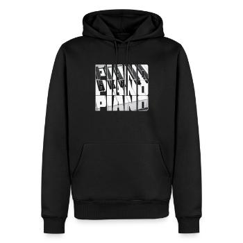 Piano - Men’s Premium Organic Hoodie - black - Front - Nico (187cm)