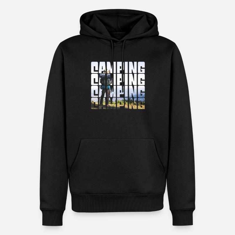 camping - Männer Premium Bio Hoodie - Schwarz
