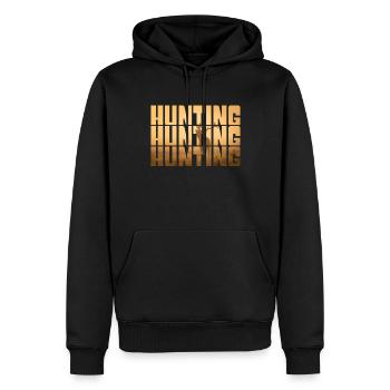 Jagen - Männer Premium Bio Hoodie - Schwarz - Vorne - Nico (187cm)