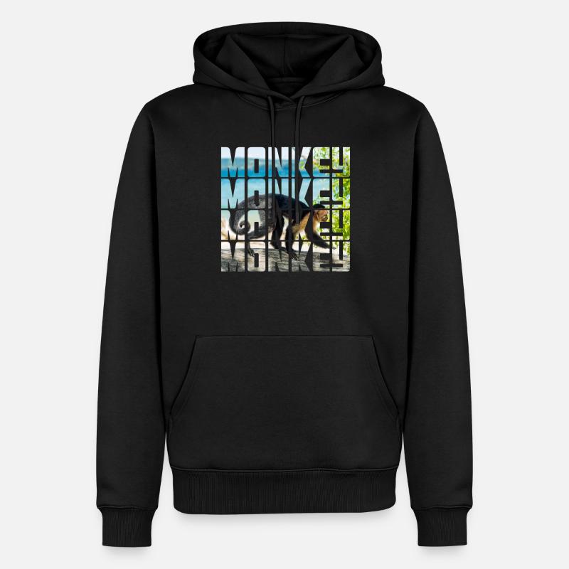 Singe - Sweat à capuche Premium bio Homme - noir