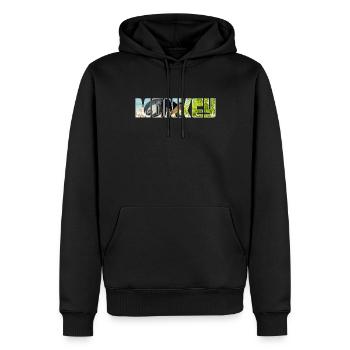 Singe - Sweat à capuche Premium bio Homme - noir - Devant - Nico (187cm)