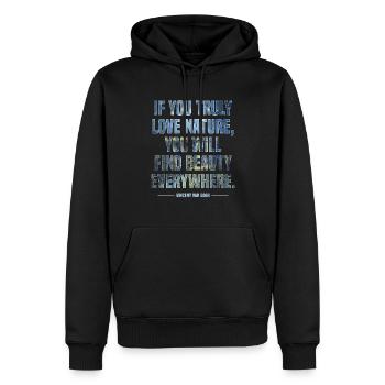 Citation d’art positif par Van Gogh Design - Sweat à capuche Premium bio Homme - noir - Devant - Nico (187cm)